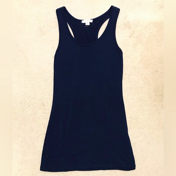 🆕🔥URBAN OUTFITTERS SUPER CUTE&SILKY SOFT NAVY BLUE RAZERBACK TANK NWOT!! - Picture 1 of 4